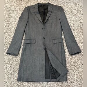 Topman Men’s Pewter 100% Wool TopCoat Size 38R